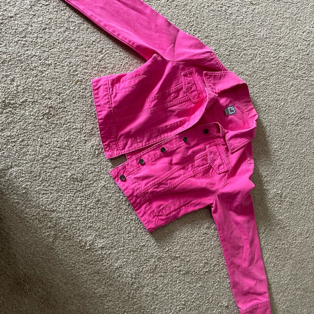 Vibrant Pink Denim Jacket JCP size large